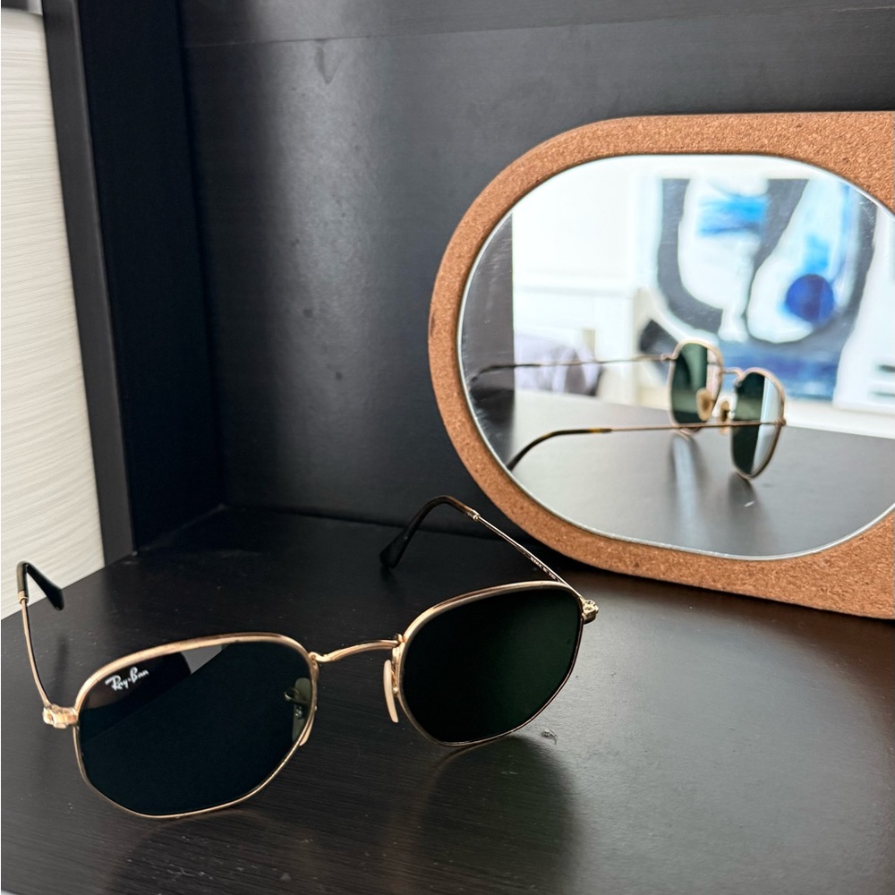 Ray-Ban Classic Gold Frame Sunglasses with Dark Brown Lenses